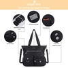 image:imageAngelkiss Purses Handbags for Women PU Tote Satchel Bags for Women Pockets Shoulder BagsBlack
