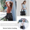 image:imageAngelkiss Purses Handbags for Women PU Tote Satchel Bags for Women Pockets Shoulder BagsBlack