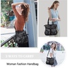 image:imageAngelkiss Purses Handbags for Women PU Tote Satchel Bags for Women Pockets Shoulder BagsBlack Grey