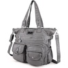 image:imageAngelkiss Purses Handbags for Women PU Tote Satchel Bags for Women Pockets Shoulder BagsGrey