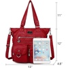 image:imageAngelkiss Purses Handbags for Women PU Tote Satchel Bags for Women Pockets Shoulder BagsRed