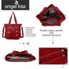 image:imageAngelkiss Purses Handbags for Women PU Tote Satchel Bags for Women Pockets Shoulder BagsRed
