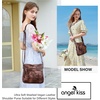 image:imageAngelkiss Small Womens Crossbody Bag Leather Shoulder Purse for Women Hobo Bag with Adjustable Shoulder Strap7brown