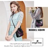 image:imageAngelkiss Small Womens Crossbody Bag Leather Shoulder Purse for Women Hobo Bag with Adjustable Shoulder StrapBlackPurple