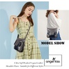 image:imageAngelkiss Small Womens Crossbody Bag Leather Shoulder Purse for Women Hobo Bag with Adjustable Shoulder StrapGreyBlue
