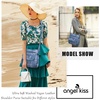 image:imageAngelkiss Small Womens Crossbody Bag Leather Shoulder Purse for Women Hobo Bag with Adjustable Shoulder StrapLake Blue