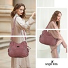 image:imagePurses and Handbags Women Fashion Tote Bag Shoulder Bags Top Handle Satchel Purses Washed Synthetic Leather Handbag11dpink