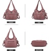 image:imagePurses and Handbags Women Fashion Tote Bag Shoulder Bags Top Handle Satchel Purses Washed Synthetic Leather Handbag11dpink
