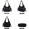 image:imagePurses and Handbags Women Fashion Tote Bag Shoulder Bags Top Handle Satchel Purses Washed Synthetic Leather Handbag12black