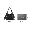 image:imagePurses and Handbags Women Fashion Tote Bag Shoulder Bags Top Handle Satchel Purses Washed Synthetic Leather Handbag12black