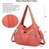 image:imagePurses and Handbags Women Fashion Tote Bag Shoulder Bags Top Handle Satchel Purses Washed Synthetic Leather Handbag1coral