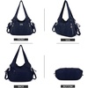 image:imagePurses and Handbags Women Fashion Tote Bag Shoulder Bags Top Handle Satchel Purses Washed Synthetic Leather Handbag1dblue