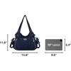 image:imagePurses and Handbags Women Fashion Tote Bag Shoulder Bags Top Handle Satchel Purses Washed Synthetic Leather Handbag1dblue