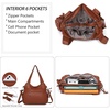 image:imagePurses and Handbags Women Fashion Tote Bag Shoulder Bags Top Handle Satchel Purses Washed Synthetic Leather Handbag1dbrown