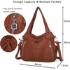 image:imagePurses and Handbags Women Fashion Tote Bag Shoulder Bags Top Handle Satchel Purses Washed Synthetic Leather Handbag1dbrown