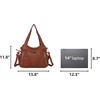 image:imagePurses and Handbags Women Fashion Tote Bag Shoulder Bags Top Handle Satchel Purses Washed Synthetic Leather Handbag1dbrown