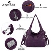 image:imagePurses and Handbags Women Fashion Tote Bag Shoulder Bags Top Handle Satchel Purses Washed Synthetic Leather Handbag1dpurple
