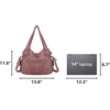 image:imagePurses and Handbags Women Fashion Tote Bag Shoulder Bags Top Handle Satchel Purses Washed Synthetic Leather Handbag1dpurple