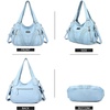 image:imagePurses and Handbags Women Fashion Tote Bag Shoulder Bags Top Handle Satchel Purses Washed Synthetic Leather Handbag1lblue