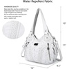 image:imagePurses and Handbags Women Fashion Tote Bag Shoulder Bags Top Handle Satchel Purses Washed Synthetic Leather Handbag1white