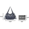 image:imagePurses and Handbags Women Fashion Tote Bag Shoulder Bags Top Handle Satchel Purses Washed Synthetic Leather Handbag2denim Blue