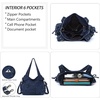 image:imagePurses and Handbags Women Fashion Tote Bag Shoulder Bags Top Handle Satchel Purses Washed Synthetic Leather Handbag2denim Blue