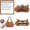 image:imagePurses and Handbags Women Fashion Tote Bag Shoulder Bags Top Handle Satchel Purses Washed Synthetic Leather Handbag452caramel