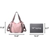 image:imagePurses and Handbags Women Fashion Tote Bag Shoulder Bags Top Handle Satchel Purses Washed Synthetic Leather HandbagNylonpink