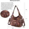 image:imagePurses and Handbags Women Fashion Tote Bag Shoulder Bags Top Handle Satchel Purses Washed Synthetic Leather HandbagRetro Brown