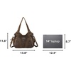 image:imagePurses and Handbags Women Fashion Tote Bag Shoulder Bags Top Handle Satchel Purses Washed Synthetic Leather HandbagRetro Brown1