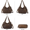 image:imagePurses and Handbags Women Fashion Tote Bag Shoulder Bags Top Handle Satchel Purses Washed Synthetic Leather HandbagRetro Brown1