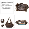 image:imagePurses and Handbags Women Fashion Tote Bag Shoulder Bags Top Handle Satchel Purses Washed Synthetic Leather HandbagRetro Brown1