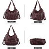 image:imagePurses and Handbags Women Fashion Tote Bag Shoulder Bags Top Handle Satchel Purses Washed Synthetic Leather HandbagRetro Dpink