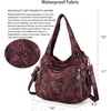 image:imagePurses and Handbags Women Fashion Tote Bag Shoulder Bags Top Handle Satchel Purses Washed Synthetic Leather HandbagRetro Dpink