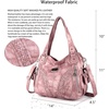 image:imagePurses and Handbags Women Fashion Tote Bag Shoulder Bags Top Handle Satchel Purses Washed Synthetic Leather HandbagRetro Pink