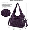 image:imagePurses and Handbags Women Fashion Tote Bag Shoulder Bags Top Handle Satchel Purses Washed Synthetic Leather HandbagRetro Purple