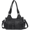 image:imageAngel Kiss Hobo Bags for Women Vegan Leather Shoulder Purses and Handbags Ladies Roomy Tote Bags Purse with Crossbody Strap1black