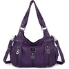 image:imageAngel Kiss Large Purses and Handbags for Women Washed Faux Leather Crossbody Hobo Satchel Shoulder Handbag Tote PursePurple