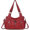 image:imageAngel Kiss Large Purses and Handbags for Women Washed Faux Leather Crossbody Hobo Satchel Shoulder Handbag Tote PurseRed