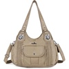image:imageAngel Kiss Purses and Handbags for Women Washed Vegan Leather Crossbody Hobo Satchel Shoulder Tote Purse1apricot