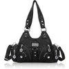 image:imageAngel Kiss Purses for Women Small Hobo Shoulder Bags Vagen Leather MultiPocket Tote Bag with ZipperBlack