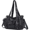 image:imageAngel Kiss Soft PU Leather Shoulder Bag Hobo Tote Purse for women  Multi Pocket Handbag with Adjustable Strap Rivet DecorBlack