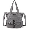 image:imageAngelkiss Purses Handbags for Women PU Tote Satchel Bags for Women Pockets Shoulder BagsGrey