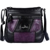 image:imageAngelkiss Small Womens Crossbody Bag Leather Shoulder Purse for Women Hobo Bag with Adjustable Shoulder StrapBlackPurple