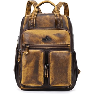 image:imageAngel Kiss Backpack Purse for Women Soft Washed Leather Multi Pocket Casual Travel BackpacksBrown
