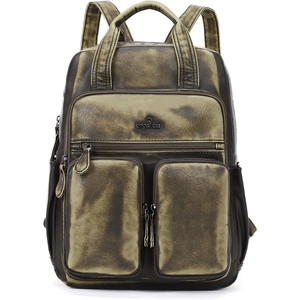 image:imageAngel Kiss Backpack Purse for Women Soft Washed Leather Multi Pocket Casual Travel BackpacksGreen