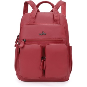 image:imageAngel Kiss Backpack Purse for Women Soft Washed Leather Multi Pocket Casual Travel BackpacksRed