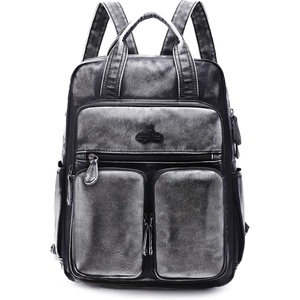 image:imageAngel Kiss Backpack Purse for Women Soft Washed Leather Multi Pocket Casual Travel BackpacksRetroblack