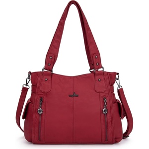 image:imageAngel Kiss Handbags for Womens TopHandle Hobo Purse Roomy Casual Shoulder Bags PU Tote Satchel Purse for Women1red