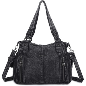 image:imageAngel Kiss Handbags for Womens TopHandle Hobo Purse Roomy Casual Shoulder Bags PU Tote Satchel Purse for Women2black